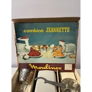 Vintage Moulinex Combine Jeannette Electric Meat Grinder Veggie Chopper Works!!!
